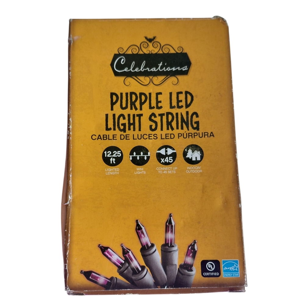 Celebrations Purple LED Light String Mini Lights Indoor/Outdoor 12.25 Ft.